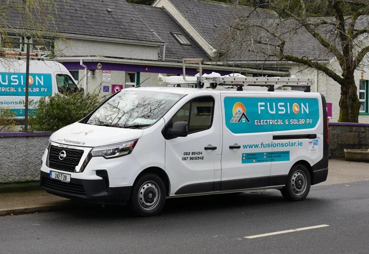 A Fusion Electrical and Solar PV van out on a job